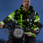 5 Hi Vis Hoodie US Flag Custom Name Reflective Safety Workwear 1