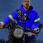 5 Hi Vis Hoodie Violet Skull Scratch Custom Name Reflective Safety Workwear