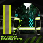 5 Hi Vis Shirt Reflective Tapes Mint US Flag Custom Name Safety Workwear