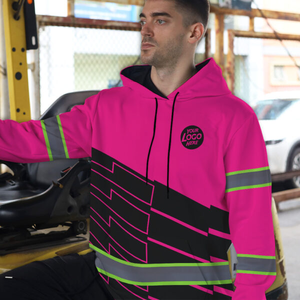 5 High Visibility Hoodie Custom Company Name, Logo, Hi Vis Reflective Safety 07