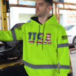 5 High Visibility Hoodie, Waterproof Reflective Hi Vis safety Hoodie