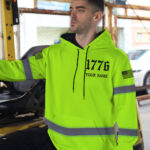 5 High Visibility Hoodie, Waterproof Reflective Hi Vis safety Hoodie