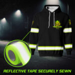 6 Hi Vis Black Hoodie Pattern Skull Custom Name Reflective Safety Workwear