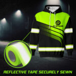6 Hi Vis Hoodie Black Custom Name, Company &amp; Logo Reflective Safety Workwear
