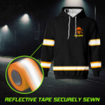 6 Hi Vis Hoodie Black Custom Name Pattern Skull Reflective Safety Workwear