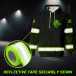 6 Hi Vis Hoodie Black Reflective Pattern Skull Custom Name Safety Workwear 023