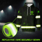 6 Hi Vis Hoodie Black Reflective Pattern Skull I Can Fix Stupid Custom Name Safety Workwear