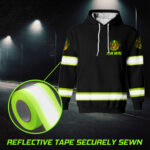 6 Hi Vis Hoodie Black Skull Quote Custom Name Reflective Safety Workwear