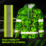 6 Hi Vis Hoodie Custom Name, Pattern Skull &amp; Camo Reflective Safety Workwear