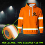 6 Hi Vis Hoodie Orange Custom Name, Company &amp; Logo Reflective Safety Workwear