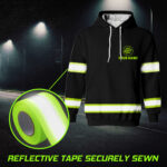 6 Hi Vis Hoodie Reflective Black Custom Name, Logo And Company Safety Workwear