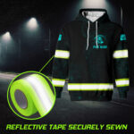 6 Hi Vis Hoodie Reflective Black Pattern Skull Safety Workwear 025