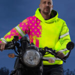 6 Hi Vis Hoodie Reflective Green Neon Flag USA Custom Name Safety Workwear