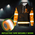 6 Hi Vis Hoodie Reflective Pattern Skull And Eagle Custom Name Safety Workwear 014
