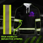6 Hi Vis Hoodie Reflective Skull I don't know I Just Work Here Violet Neon 010