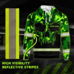 6 Hi Vis Hoodie Reflective Skull My Scars Tell Story Camo Green Neon Custom Name 020