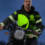 6 Hi Vis Hoodie Reflective Skull Pattern Flag USA Custom Name And LogoSafety Workwear