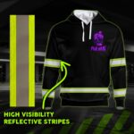 6 Hi Vis Hoodie Reflective Skull With Butterflies Flowers Violet Neon Custom