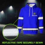 6 Hi Vis Hoodie Violet Custom Name, Logo And Company Reflective Safety Workwear