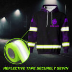 6 Hi Vis Hoodie Violet Reflective Pattern Skull Custom Name Safety Workwear 028