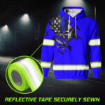 6 Hi Vis Hoodie Violet Skull Scratch Custom Name Reflective Safety Workwear