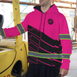 6 High Visibility Hoodie Custom Company Name, Logo, Hi Vis Reflective Safety 07