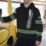 6 High Visibility Hoodie, Waterproof Reflective Hi Vis safety 55