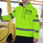 6 High Visibility Hoodie, Waterproof Reflective Hi Vis safety Hoodie