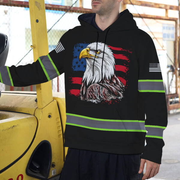 6 High Visibility Hoodie, Waterproof Reflective Hi Vis safety Hoodie