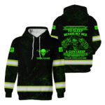 Hi Vis Hoodie Black Reflective Pattern Green Skull Custom Name For Workers, Runners, Truckers, Skull Lovers