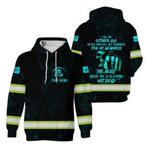 Hi Vis Hoodie Black Reflective Pattern Skull I Am An October Guy Safety Workwear