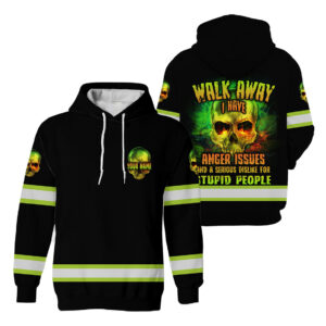 Hoodie Hi Vis Black Skull Strong Custom Name Reflective Safety Workwear For Workers, Runners, Truckers, Skull Lovers