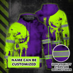 Hi-Vis-Hoodie-Reflective-Black-Pattern-Skull-Custom-Name-Safety-Workwear-For-Workers,-Runners,-Truckers,-Skull-Lovers-2