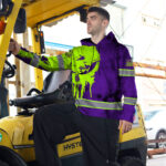Hi-Vis-Hoodie-Reflective-Black-Pattern-Skull-Custom-Name-Safety-Workwear-For-Workers,-Runners,-Truckers,-Skull-Lovers-8