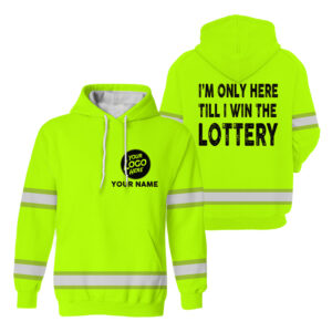 Hi Vis Hoodie Reflective Green Quote Custom Name, Company And Logo Safety Workwear