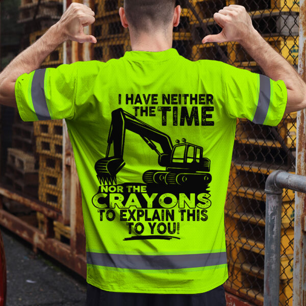 Hi-Vis-Shirt-Green-Neon-With-Custom-Name-And-“I-Have-Neither-The-Time”-Slogan,-Hi-Vis-Shirts-Funny-6