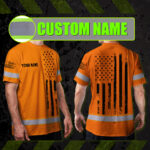 Hi-Vis-Shirt-Reflective-Orange-Neon-Strong-Skull-US-Flag-Custom-Name-2