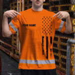 Hi-Vis-Shirt-Reflective-Orange-Neon-Strong-Skull-US-Flag-Custom-Name-3