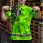 Hi-Vis-Shirt-Reflective-Scratch-Camo-Green-Neon-US-Flag-Safety-Workwear-5
