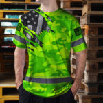 Hi-Vis-Shirt-Reflective-Scratch-Camo-Green-Neon-US-Flag-Safety-Workwear-7