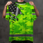 Hi-Vis-Shirt-Reflective-Scratch-Camo-Green-Neon-US-Flag-Safety-Workwear-9