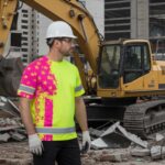 Attachment image of Himin's review on Hi Vis Shirt Yellow And Pink Neon US Flag Custom Name Safety Workwear For Workers Runners Patriotic