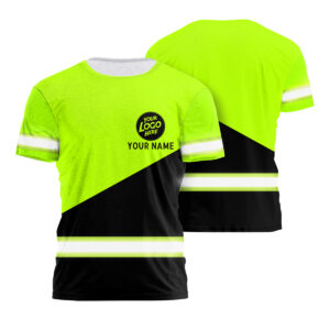 Custom Name, Company Logo Reflective Hi Vis T Shirt - Safety Workwear
