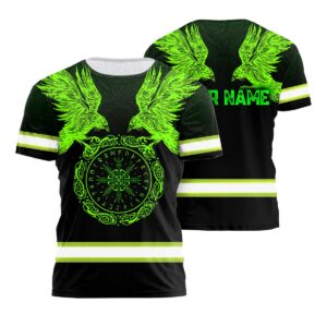 Viking Green Neon Hi Vis Shirt - Custom Name Safety Workwear