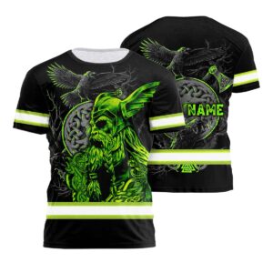 Premium Viking Symbol Hi Vis T Shirt Workwear - Custom Name Safety Shirt