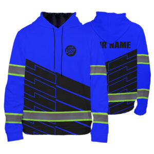 High Visibility Hoodie Violet Custom Company Name, Logo For Workers Runners Patriotic