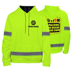 High Visibility Hoodie Green Custom Company Name, Logo, Safety Shirts For Workers, Runners, Truckers