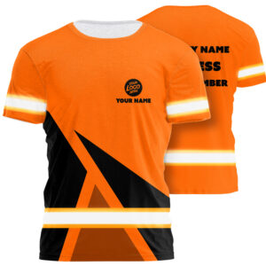Orange Reflective Shirt Reflective Customize Name, Logo, Company
