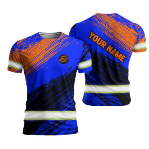 Hi Vis Work Shirt Reflective Pain Color For Company Uniform With Custom Name, Logo