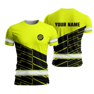 Hi Vis Work Shirt Reflective Custom Logo, Name For Runners, Worker, Patriotic